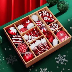 85ct Christmas Balls Ornaments Set, Colorful Shatterproof Plastic Christmas Tree Ornaments, Xmas Decorative Baubles For Christmas Tree Decoration (Option: RedWhite)